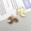 Detailed front and back view of cartoon squirrel enamel pendants for DIY jewelry - Gray Squirrel (16757)