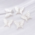 Perles papillon blanches en ABS imitation perle pour la création de bijoux DIY à la main - Forme de Papillon (25799)