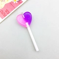 Pink and purple gradient heart lollipop resin pendant with silver glitter and metal loop - Purple Pink Gradient Style (17094)