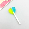 DIY yellow green to blue gradient heart lollipop resin pendant with glitter and loop - Blue Yellow Gradient Style (17095)