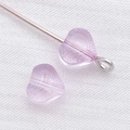 Perles en verre lilas en forme de cœur avec texture grillagée pour bijoux DIY - 1 Pièce (6mm) / Violet Transparent