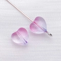 Purple and pink gradient heart-shaped glass bead with center hole for DIY jewelry - 1 Bead / Transparent Blue Purple Gradient