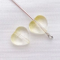 DIY jewelry making: Transparent light yellow glass heart beads with drilled holes - 1 Bead / Transparent Yellow