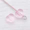 Perles en verre rose en forme de cœur avec texture quadrillée pour bijoux DIY - 1 Pièce (6mm) / Rose transparent
