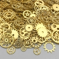 Assorted gold steampunk alloy gears and mechanical clockwork charms for DIY jewelry making - Gold Gear Style (SN497)