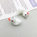 Cute white resin duck pendants with orange beaks and silver loops for DIY jewelry - White Resin Duck (17218)