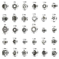30pcs vintage silver alloy spacer beads set in geometric and floral shapes for DIY jewelry - Mixed 30 Spacer Beads (SN451)