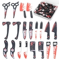 Acrylic Halloween weapon pendants with blood splatter patterns and storage box set - Mixed Halloween Weapons (SN460)