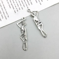 Ciondoli scheletro vintage in lega di zinco argento per creazione gioielli fai-da-te - 12*42mm / Stile Teschio Appeso (5592)