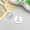 Detailed view of antique silver alloy pendants with sun pattern and live your dream text - Letter live your dream (2491) / 19*19mm