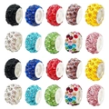 Bunte Strassstein-Perlen mit großen Löchern für DIY-Armbänder im Set erhältlich - 20er Set / Bunt Gemischt (SN311)