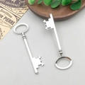 Macro shot of two vintage silver alloy key pendants for DIY jewelry making and decor - Key 23*80mm - 5872