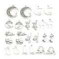 Lot de 22 pendentifs chats vintage en alliage argenté pour la création de bijoux DIY - Ensemble de Pendentifs Chat Styles Mixtes (SN440)