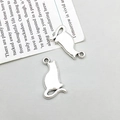 Silberfarbene Vintage Metall-Katzenanhänger mit glänzendem Finish für DIY-Schmuck - Altsilber Katze Stil (16935)