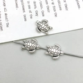 Vintage silver alloy turtle bead pendant with antique finish for DIY jewelry making - Turtle Style (16369) / 1 Piece/Pack (8x9mm) / Antique Silver
