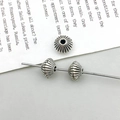 Distanziatore vintage placcato argento con strisce a rilievo per creazione gioielli DIY - Stile a Righe Radiali (16469)