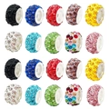 Cuentas DIY con pavé de pedrería multicolor en diez tonos vibrantes distintos - Juego de 20 Piezas / Mezcla Multicolor (SN311)