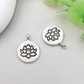 Antiek zilveren lotusbloem yoga bedels voor DIY sieraden maken en armbanden - Antiek Zilveren Yoga Lotus Plaat (10425)