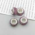 Abalorio de plata con cristales morados para la creación de joyas DIY personalizadas - Púrpura (11553)