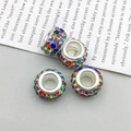 Charms plateados con cristales de colores para pulseras hechas a mano de bricolaje - Arcoíris (11555)