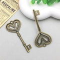 Vintage bronze heart key pendant in alloy finish for DIY jewelry and accessory making - Heart Key (3865) / 31x70mm