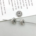 Perle rotonde vintage in lega placcata argento con trama a spirale per gioielli DIY - Stile Texture a Spirale (16472)