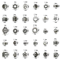 Assorted vintage silver alloy spacer beads for DIY jewelry making in various designs - Mixed 30 Spacer Beads (SN451)