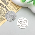 Antik-Silberanhänger mit Gravur 'I love you to the Moon & Back' für DIY-Schmuck - Beschriftungsplatte (8322)