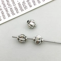 Vintage silver alloy pumpkin beads with longitudinal stripes for DIY jewelry making - Antique Silver Lantern Spacer Bead (16336)