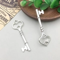 Antique silver alloy key pendants with heart shaped cutout for DIY jewelry making - Key 22*60mm - 8465