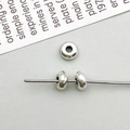 Vintage silver alloy donut beads for DIY jewelry making and spacer pendant charm - Antique Silver Round Spacer Bead (16346)