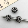 Antique silver flower hollow spacer beads for DIY jewelry making handmade crafts - Antique Silver Hollow Flower Style (16635) / 1 Piece (10x12mm)