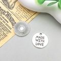 Vintage-Silberanhänger mit Sonnenmuster und Made With Love Gravur für DIY-Schmuckstücke - Buchstabe made with love (8996)