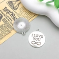 Silberner Unendlichkeits-Anhänger mit I Love You Gravur für DIY-Schmuckherstellung - Buchstabe i love you (8998)