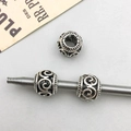 Vintage silver hollow floral large hole bead for DIY jewelry making accessories - Antique Silver Hollow Flower Style (16638)