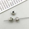 Antique silver plated alloy spacer beads with textured thread design for DIY jewelry - Antique Silver Spiral Spacer Bead (16349)