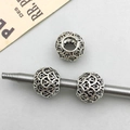 Antique silver hollow flower charm bead for DIY jewelry making and bracelets - Antique Silver Hollow Flower Style (16640)