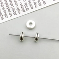 Vintage silver alloy spacer beads with black grooves for DIY jewelry making - Antique Silver Spacer Bead (16334)