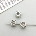 Retro silver alloy daisy spacer bead for DIY jewelry making with sunflower pattern - Antique Silver Flower Spacer Bead (16341)