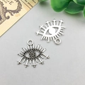 Makrodetail aus antiken Silberlegierung Evil Eye Anhängern für DIY Schmuck - Böser Blick Charm Stil (14125)