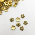 Antique gold alloy flower-shaped bead cap pendant for DIY jewelry bracelets and necklaces - 7*7mm Antique Gold Flower Bead Cap (16604) - 1 Piece