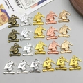 Alloy graduation cap and diploma charms in four metallic finishes for DIY jewelry making - Assorted Colors (21 Pieces)