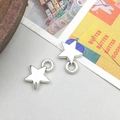 Silver vintage alloy star charms for DIY jewelry making with metallic texture - Small Pentagram Star Style (5812)