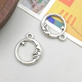 Vintage silver sun and moon alloy charms for DIY jewelry making accessories - Moon Star Style (9064)