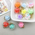 Colorful mini glass ball charms with foam beads and gold hooks for DIY jewelry making - Mixed Color Foam Ball Glass Sphere Pendant (16433)