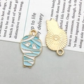 Cute Halloween mummy enamel pendant with blue finish for DIY jewelry crafts - Blue Mummy (15134)