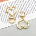 Polierter KC-Gold-Herz-Karabinerverschluss für DIY-Schmuckherstellung und Schlüsselanhänger - Herz-Stil (12812) / 1 Stück (23x34mm) / KC-Gold