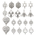 Set of 18 antique silver Celtic knot and triskele connectors for DIY jewelry making - Mixed Flower Of Life (20pcs)