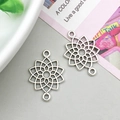 Antique silver flower of life mandala connector for DIY jewelry making and bracelet design - Flower Of Life Double Hole Link (14*20mm)