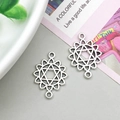Connettori per gioielli fai-da-te in lega d'argento antico con fiore della vita e stella - Link Doppio Foro Fiore Della Vita (14*20mm)